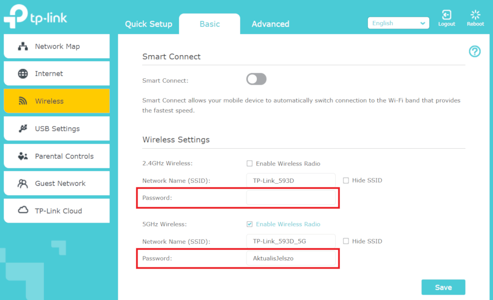 Wifi jelszó - Router